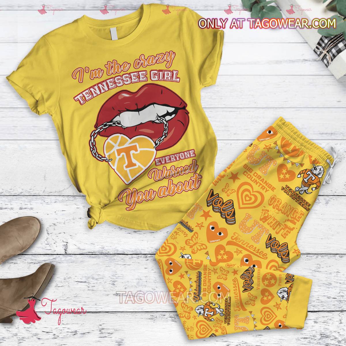 Tennessee Volunteers I'm The Crazy Tennessee Girl Everyone Warned You About Pajamas Set